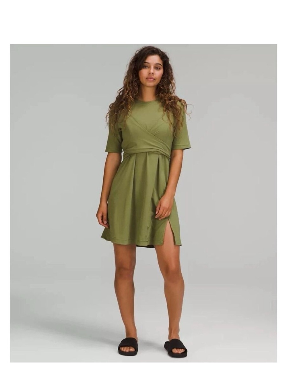 Lululemon Cotton Wrap-Front T-Shirt Dress